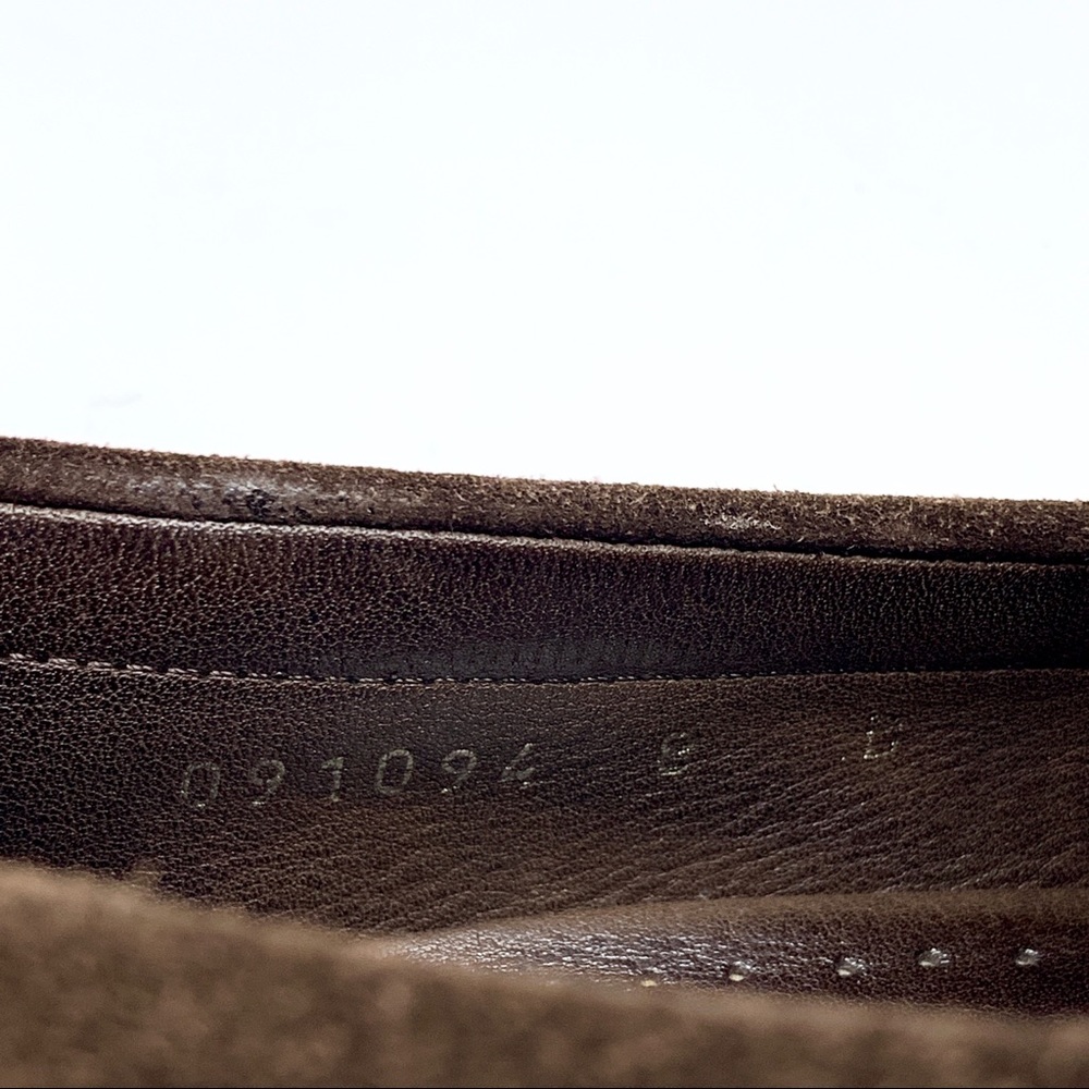 GUCCI Dark Brown Suede with Brown & Black Web Ribb - Picture 8 of 8